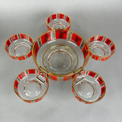 662 Mid Century Glassware by Jeannette Goddess 5-Way Server