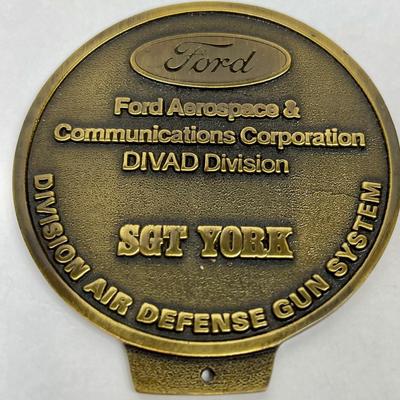 Brass Ford Aerospace & Communication DIVAD Division SGT YORK Division Air Defense Gun System