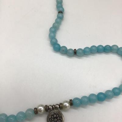 Light blue beaded necklace