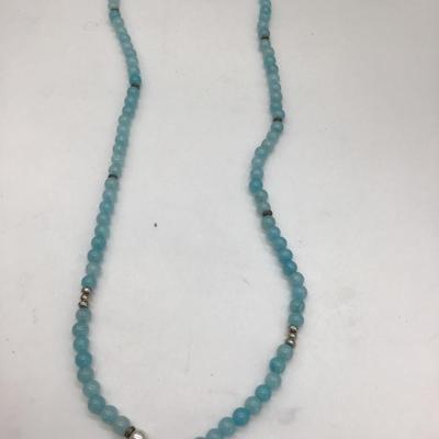 Light blue beaded necklace
