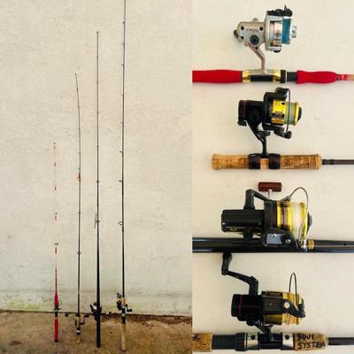 Lot of 4 Rod & Reel Combos