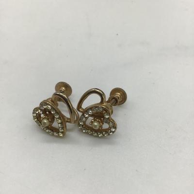Vintage heart clip on earrings