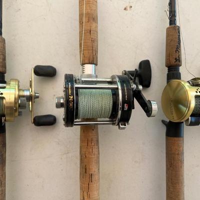 Lot of 3 Rod & Reel Combos - 2 CALCUTTA Reels