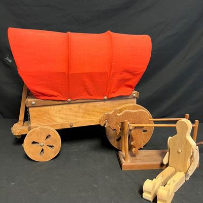 Miniature Covered Wagon & More Unique Wooden Curios (S-RG)