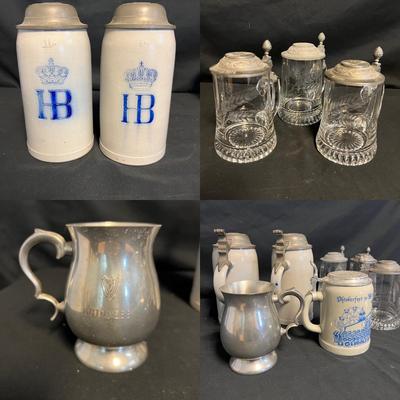 Hofbrauhaus & Lowenbrau Steins & Pewter Guiness Mug - (S-RG)