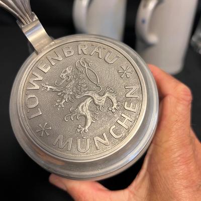 Hofbrauhaus & Lowenbrau Steins & Pewter Guiness Mug - (S-RG)