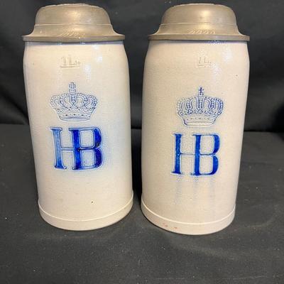 Hofbrauhaus & Lowenbrau Steins & Pewter Guiness Mug - (S-RG)