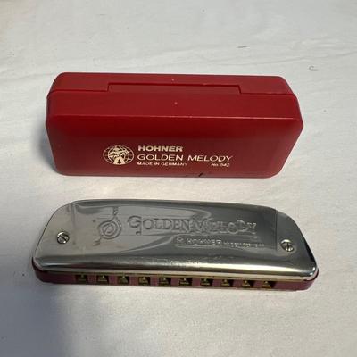 Mini Wooden Dulcimer & Hohner Golden Melody Harmonica (S-RG)