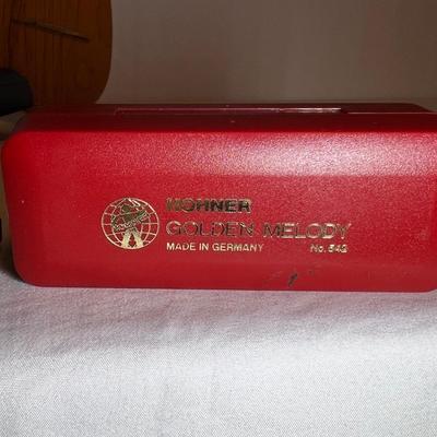 Mini Wooden Dulcimer & Hohner Golden Melody Harmonica (S-RG)
