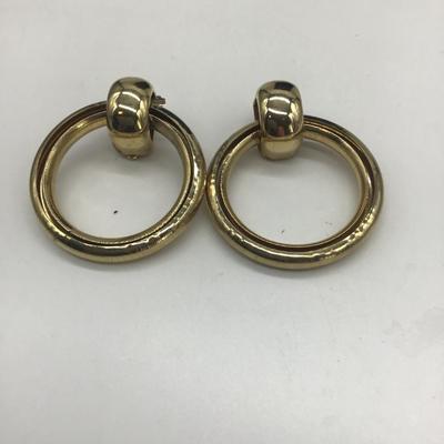 Vintage clip on hoop earrings