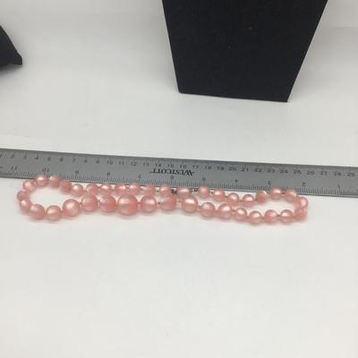 Vintage moon glow Pearl type light pink necklace