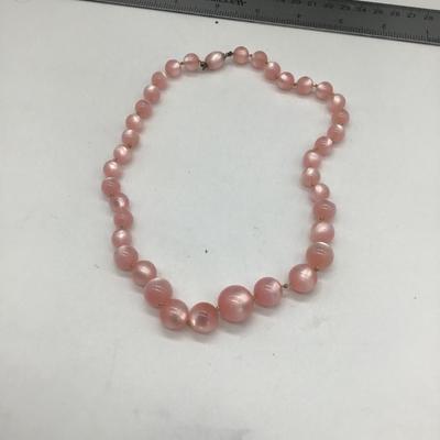 Vintage moon glow Pearl type light pink necklace