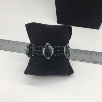 Black faux rhinestones bracelet