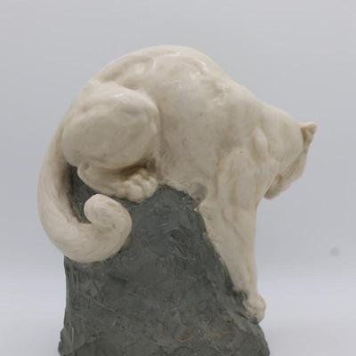 Joseph Boulton - Cougar - White Composite Sculpture