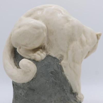 Joseph Boulton - Cougar - White Composite Sculpture