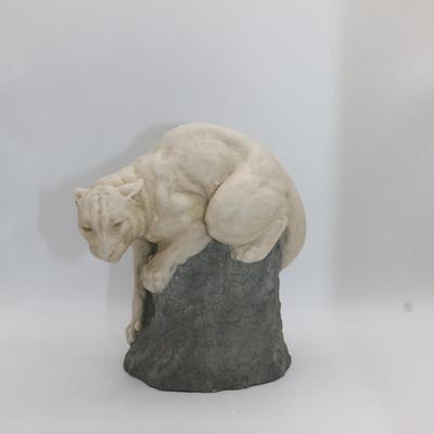 Joseph Boulton - Cougar - White Composite Sculpture