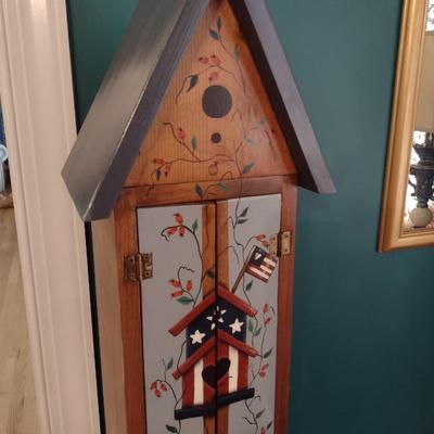 Solid Wood CD Tower Hand Painted Double Doors (No Contents)