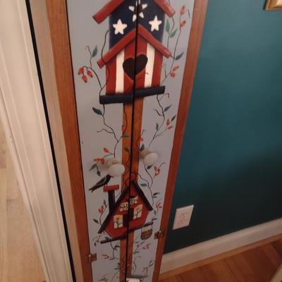 Solid Wood CD Tower Hand Painted Double Doors (No Contents)