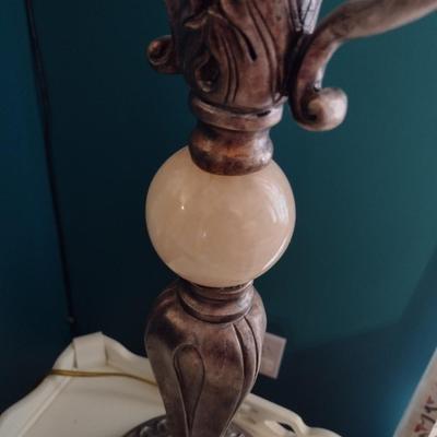 Pair of Resin Post Table Lamps