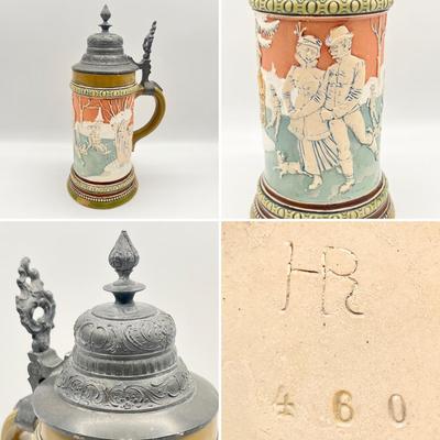 Collection Of Five (5) Ceramic German Beer Steins