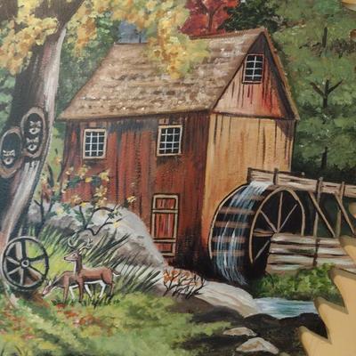 Folk Art Hand Painted Saw Blade Signed by Artist 28"