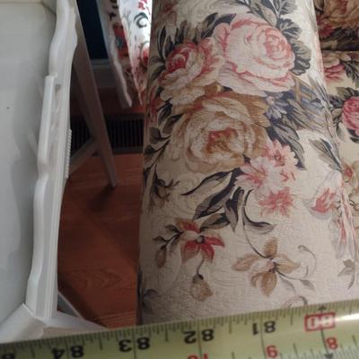 Vintage Camel Back Couch Floral Pattern Upholstery