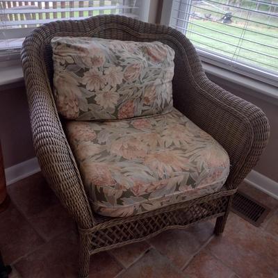 Wicker Rattan Patio Chair with Cushions Choice A