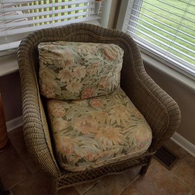 Wicker Rattan Patio Chair with Cushions Choice A