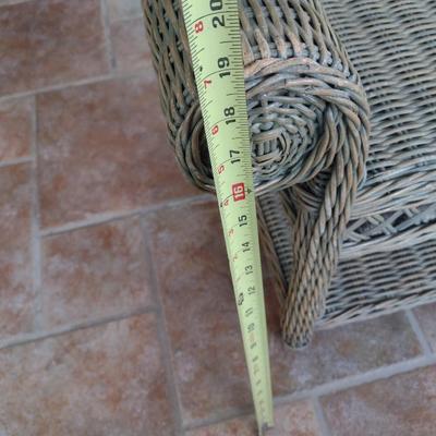 Wicker Rattan Patio Foot Stool or Sitting Bench