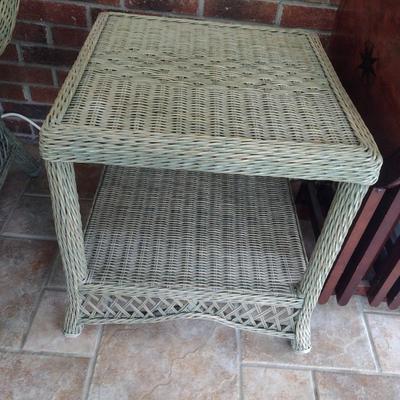 Wicker Rattan Patio Side Table