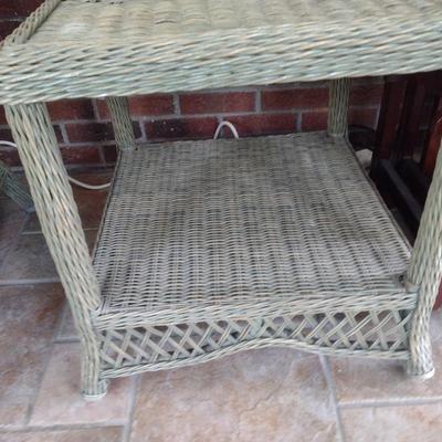 Wicker Rattan Patio Side Table
