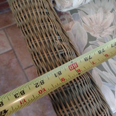 Wicker Rattan Patio Three Cushion Couch