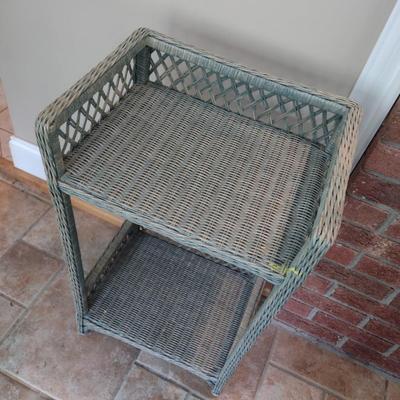 Wicker Rattan Patio Two-Shelf Stand