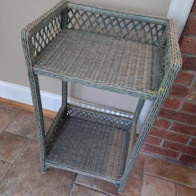 Wicker Rattan Patio Two-Shelf Stand
