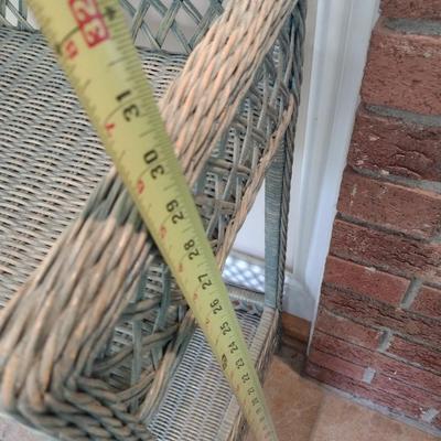 Wicker Rattan Patio Two-Shelf Stand