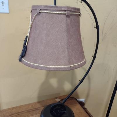 Fly Rod and Reel Desk Top Lamp Metal