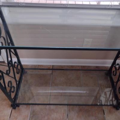 Wrought Metal Baker's Rack with Glass Shelves