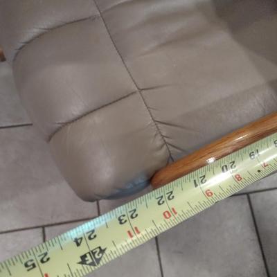 Solid Oak Octagonal Dining Table with Four Upholstered Rolling Chairs includes One Leaf Insert