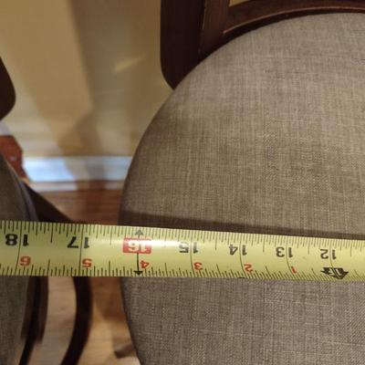 Pair of Wood Framed Swivel Bar Stools with Back