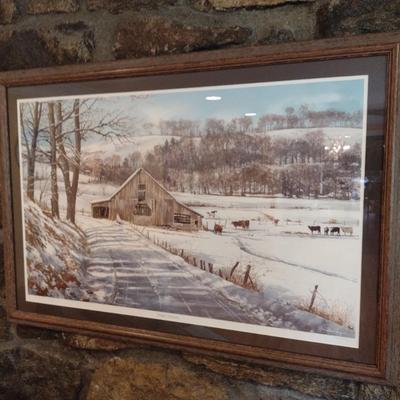 Framed Art Print 'Winters Welcome' by William Mangum 187/950