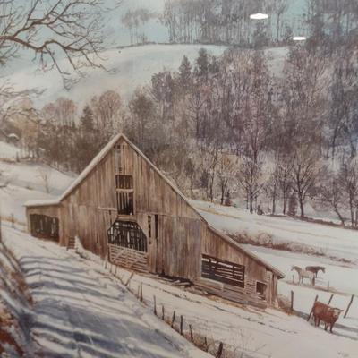 Framed Art Print 'Winters Welcome' by William Mangum 187/950