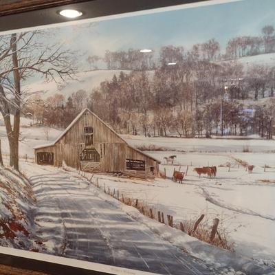 Framed Art Print 'Winters Welcome' by William Mangum 187/950