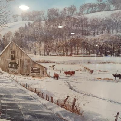 Framed Art Print 'Winters Welcome' by William Mangum 187/950