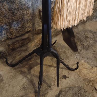 Impressive Thick and Heavy Wrought Iron Fireplace Tool Set Hand Crafted by Local Blacksmith Artist