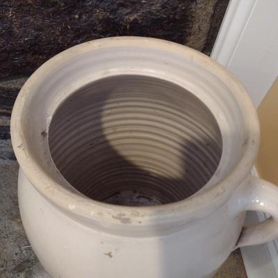 Large Salt Glaze Hand Thrown Pottery Crock