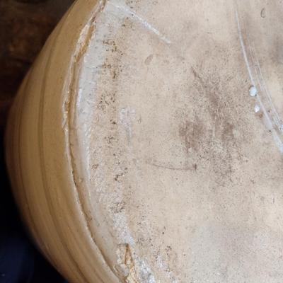Large Salt Glaze Hand Thrown Pottery Crock