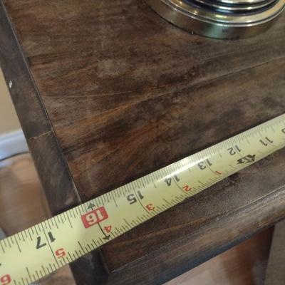 Solid Wood Side Table with Stretcher Shelf