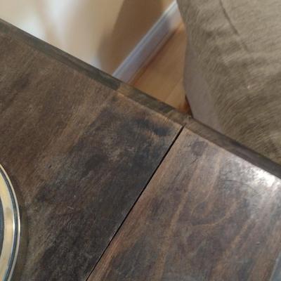 Solid Wood Side Table with Stretcher Shelf