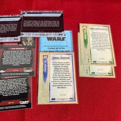 STAR WARS TRADING CARDS AND NUMBERED CARDS