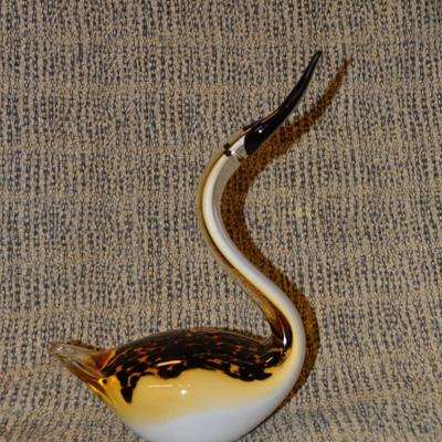 MCM Art Glass Water Fowl 10.25